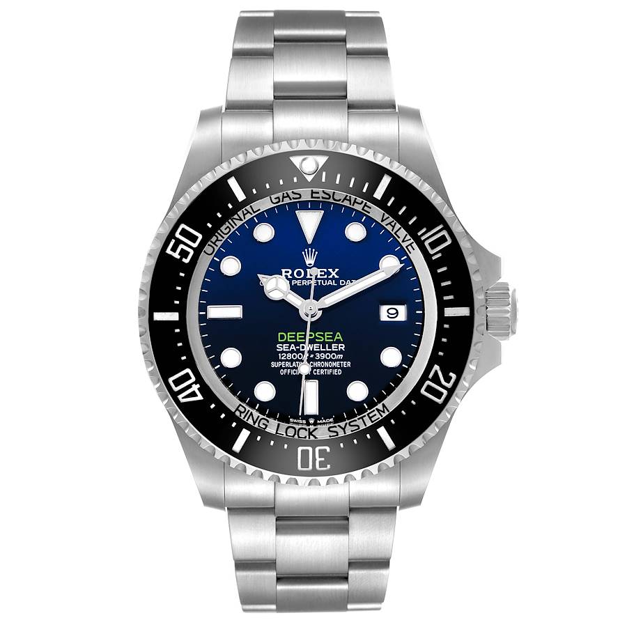 *2016 Men's Rolex 44mm Sea-Dweller Deepsea "James Cameron" Stainless Steel Oyster Perpetual Watch with Blue Dial and Black Bezel. (Pre-Owned Box/Card 136660)