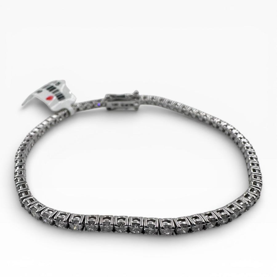 14k White Gold 3.50 Carat Tennis 7.00" Bracelet. (New)