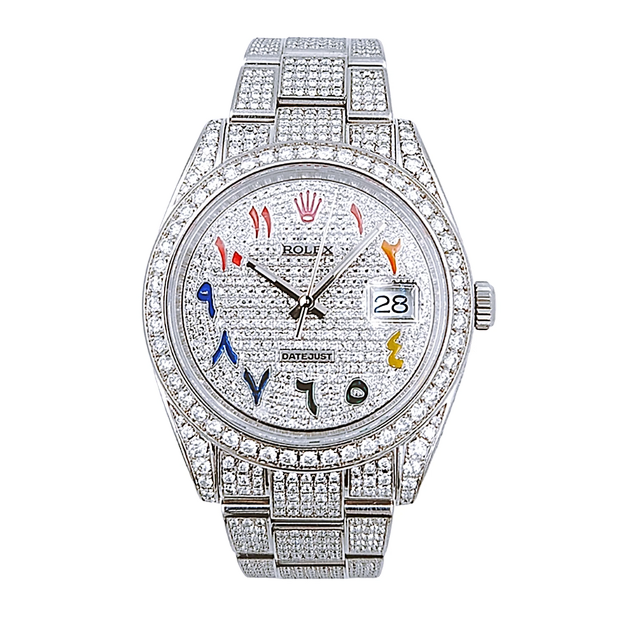 Men's Rolex 40mm DateJust Diamond Bracelet / Stainless Steel Watch with Diamond Dial and Diamond Bezel. (Pre-Owned)