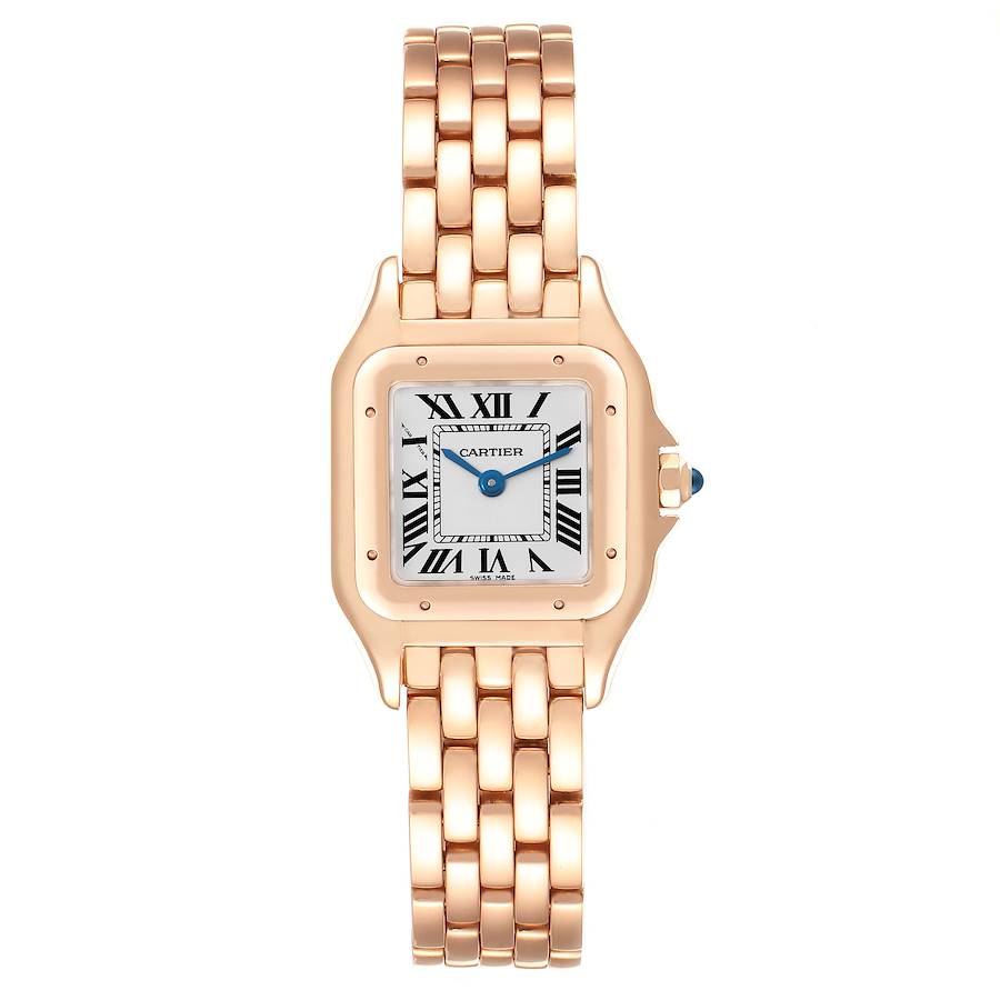 2019 Ladies Small Cartier 22mm Panthere 18K Solid Rose Gold Watch with Cream Roman Numeral Dial. (Pre-Owned Box/Paper 4025)