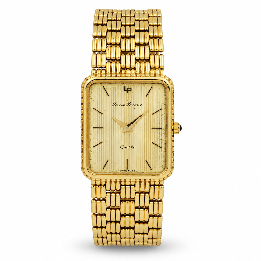 Lucien Piccard 25mm Vintage 14K Yellow Gold Watch with Gold Dial. (Pre-Owned)