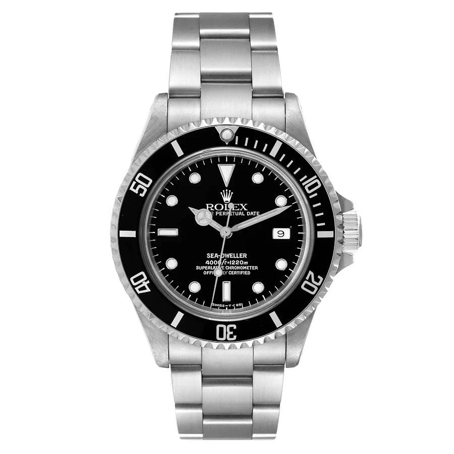 *1998 Men's Rolex 40mm Sea-Dweller Stainless Steel Oyster Perpetual Watch with Black Dial and Black Bezel. (Pre-Owned Box/Paper 16600)