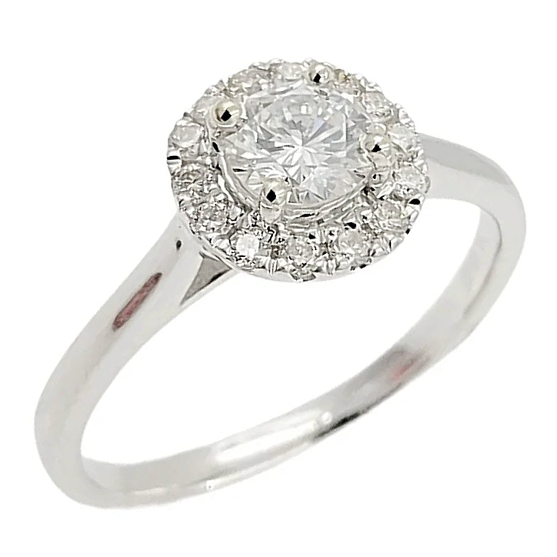 14K Diamond Solitaire Engagement Ring with Halo.