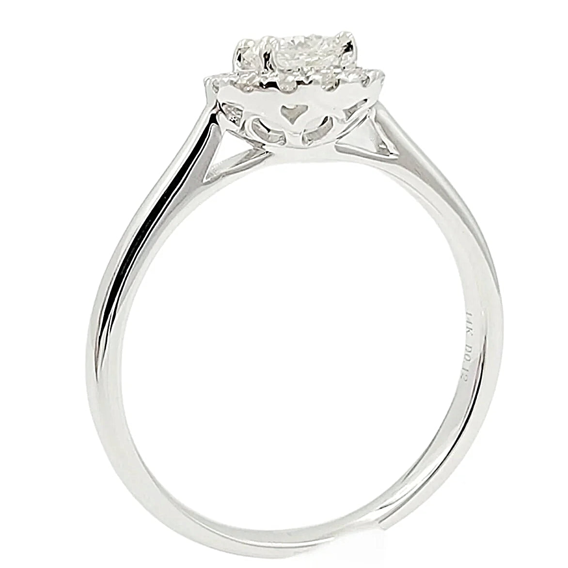 14K Diamond Solitaire Engagement Ring with Halo.