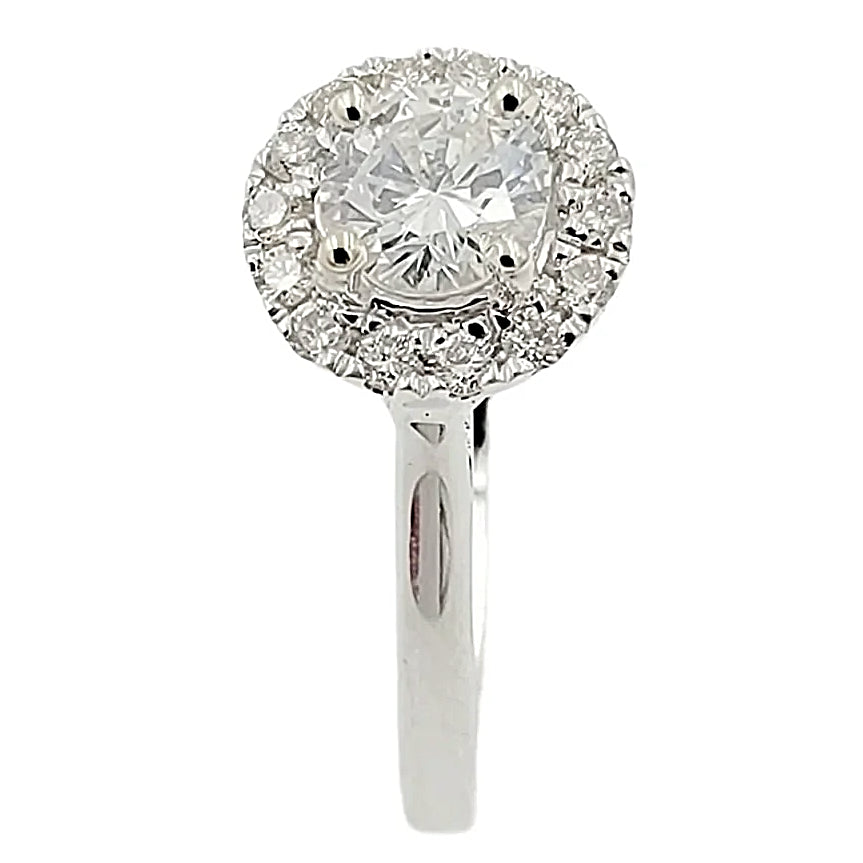 14K Diamond Solitaire Engagement Ring with Halo.