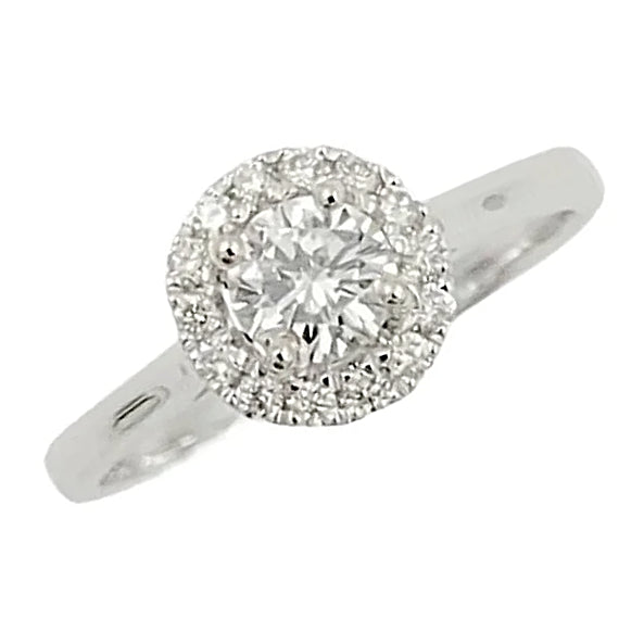 14K Diamond Solitaire Engagement Ring with Halo.
