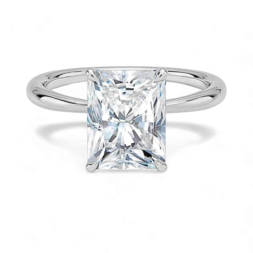 14K Gold Solitaire Engagement Ring with IGI Certified Radiant Cut Lab Grown Diamond.