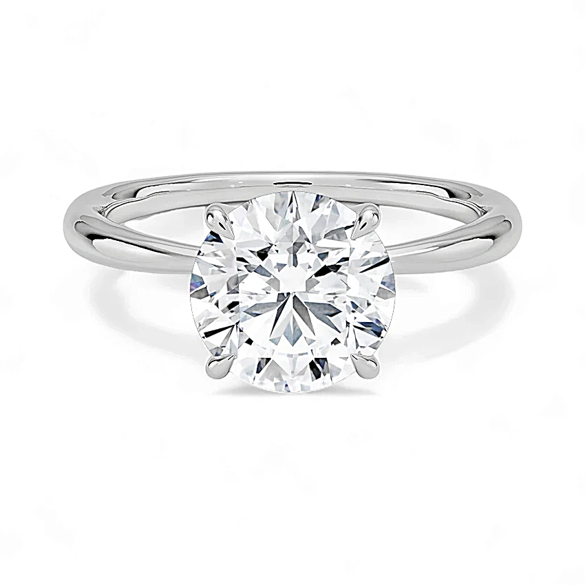 14K Gold Solitaire Engagement Ring with IGI Certified Round Cut Lab Grown Diamond.