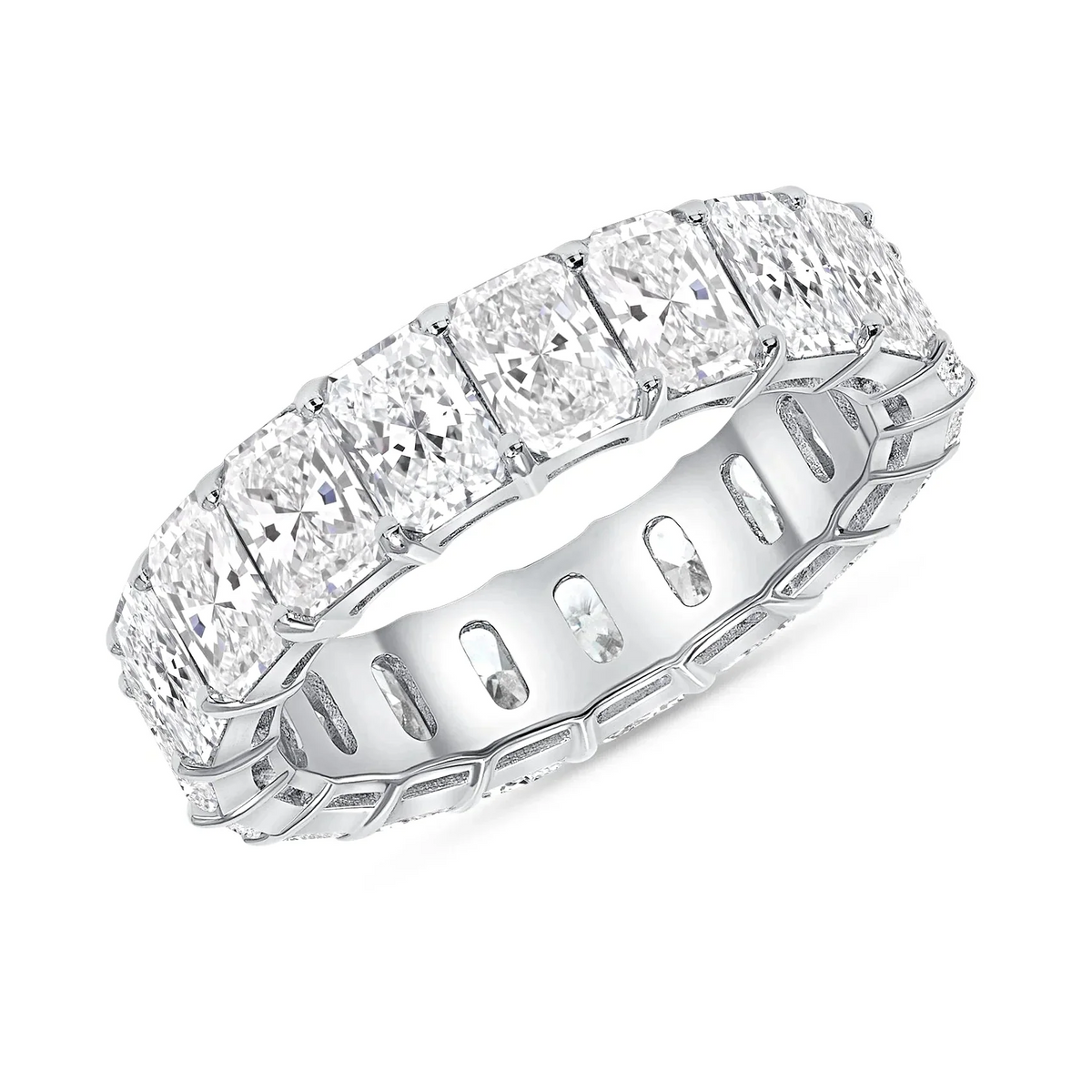 14K Radiant Cut Natural Diamond Eternity Band. Diamond Option 2.00 / 3.00 / 4.00 Carat.