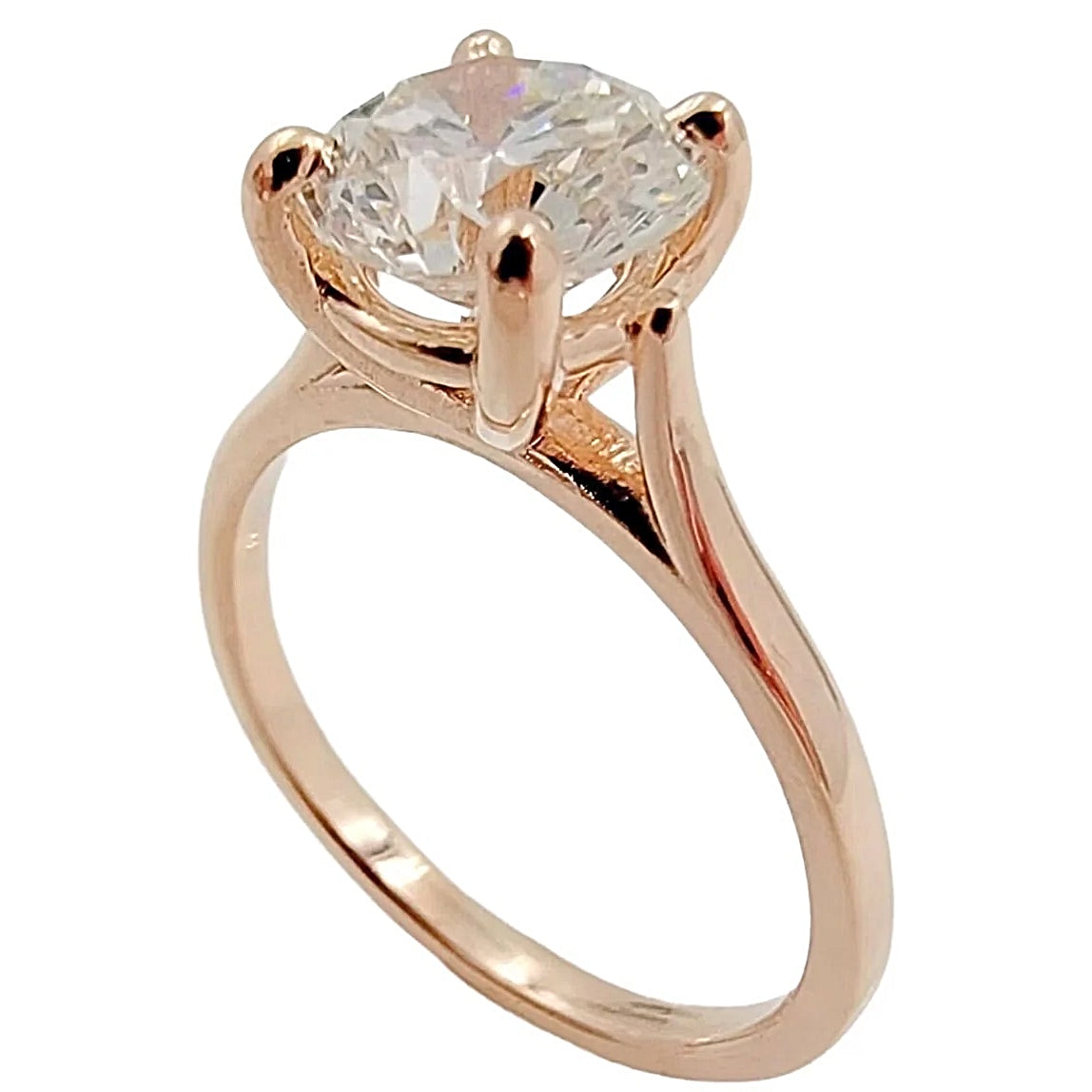 14K Rose Gold Solitaire Engagement Ring.