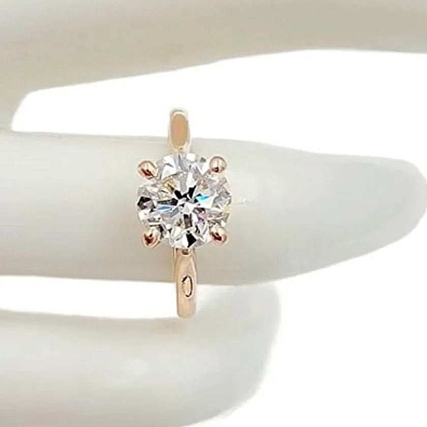14K Rose Gold Solitaire Engagement Ring.
