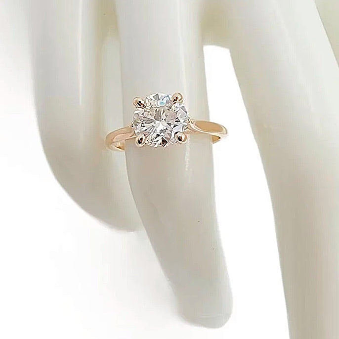 14K Rose Gold Solitaire Engagement Ring.