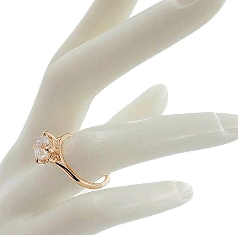 14K Rose Gold Solitaire Engagement Ring.
