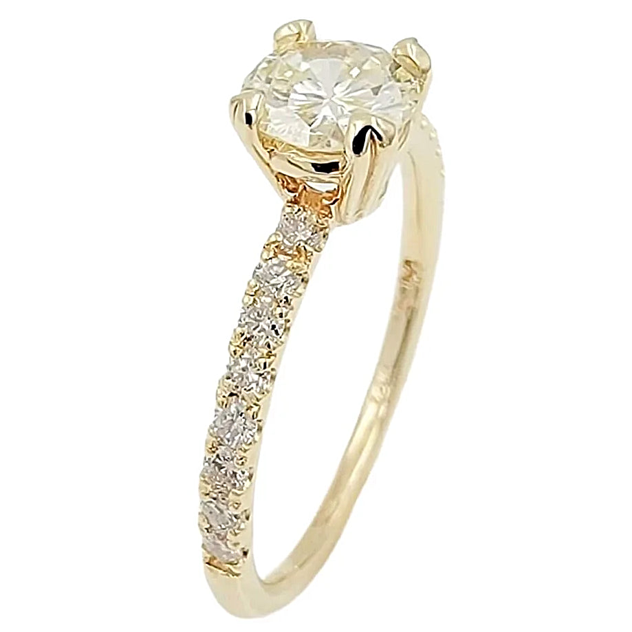 14K Yellow Gold Diamond Wedding Ring.