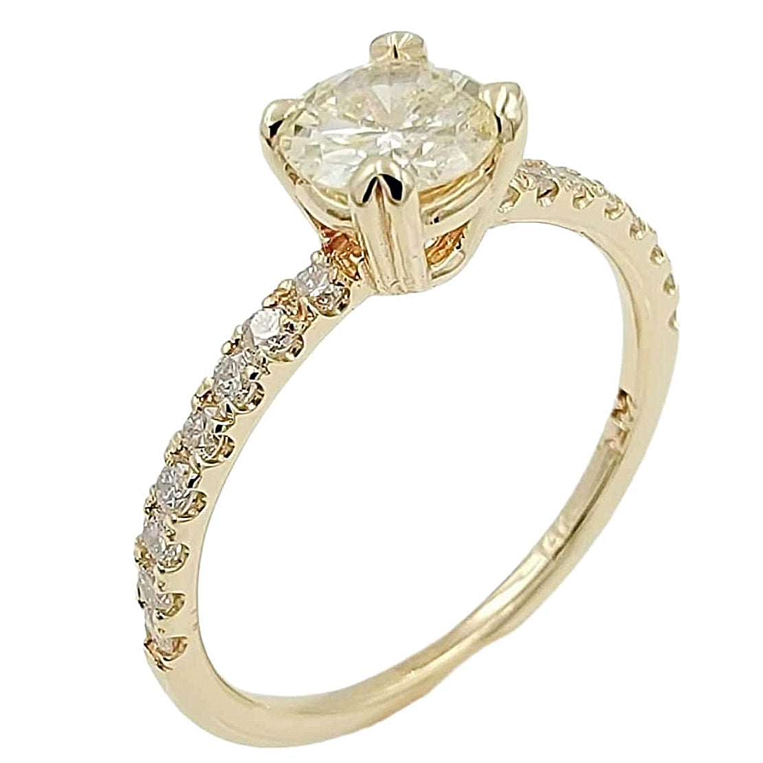 14K Yellow Gold Diamond Wedding Ring.