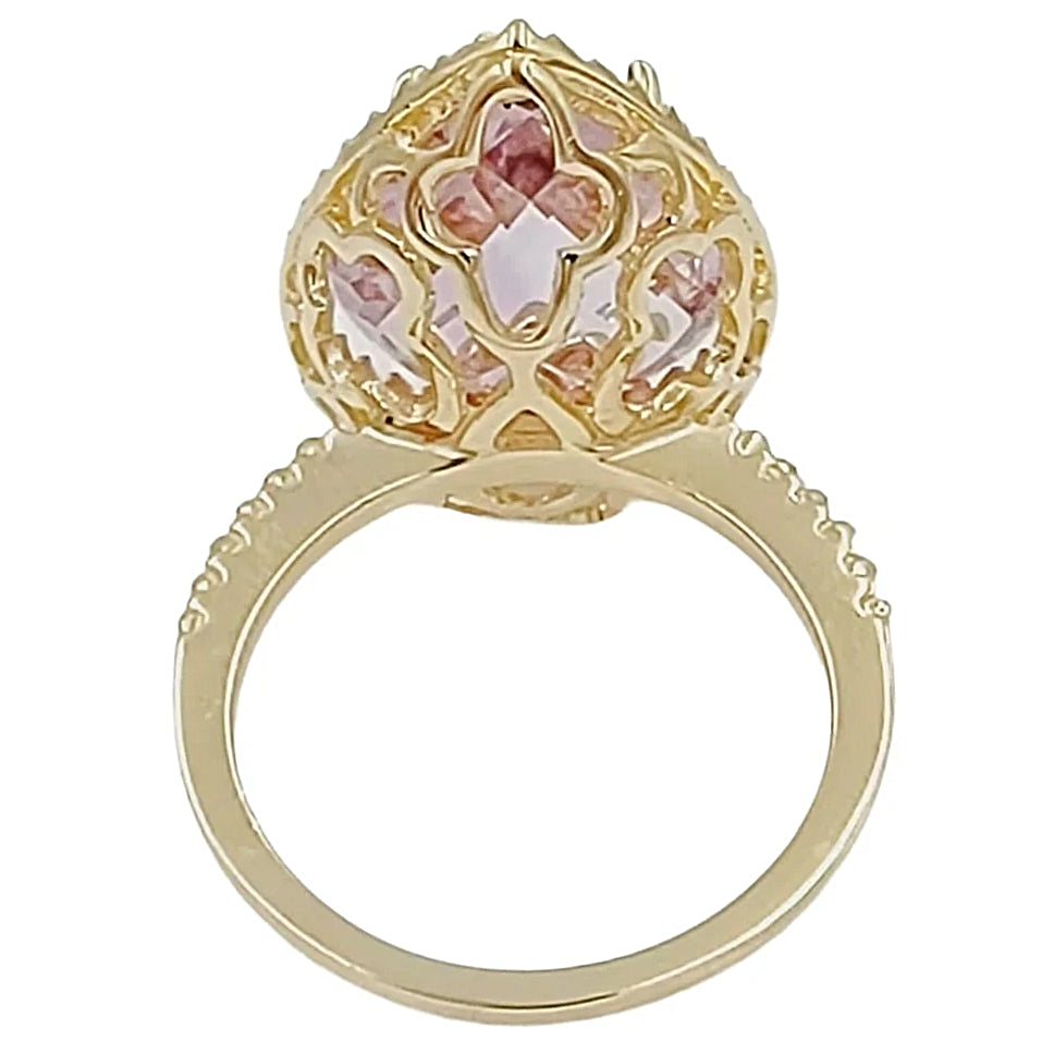 14K Yellow Gold Engagement Ring with Amethyst.