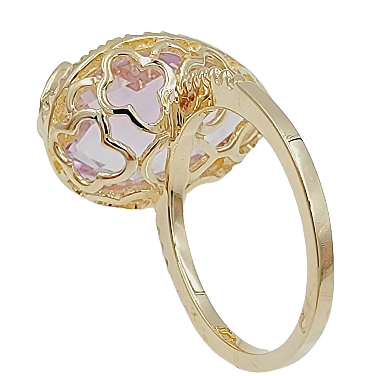 14K Yellow Gold Engagement Ring with Amethyst.