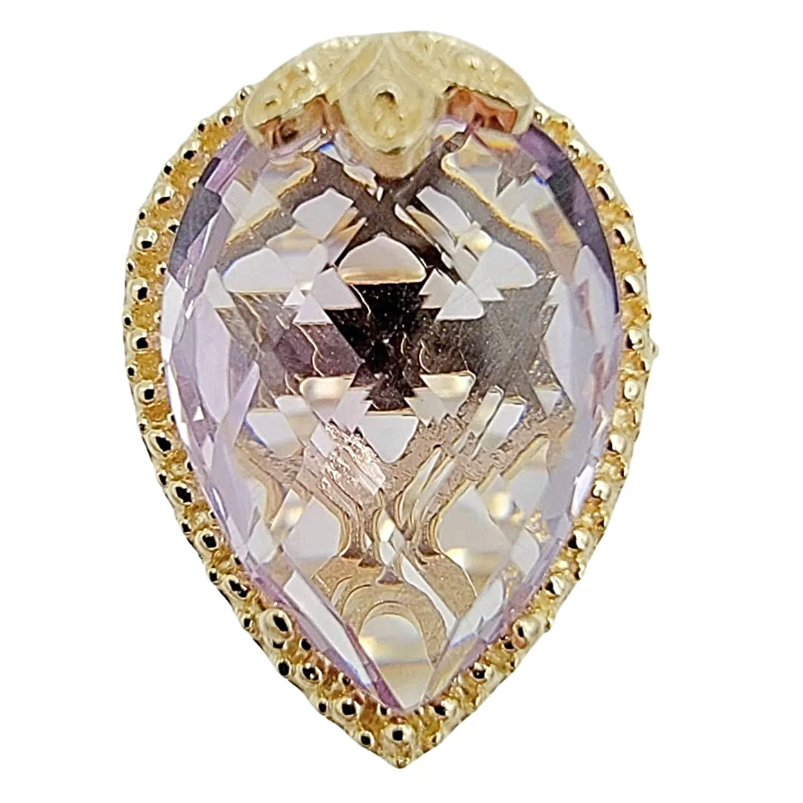 14K Yellow Gold Engagement Ring with Amethyst.