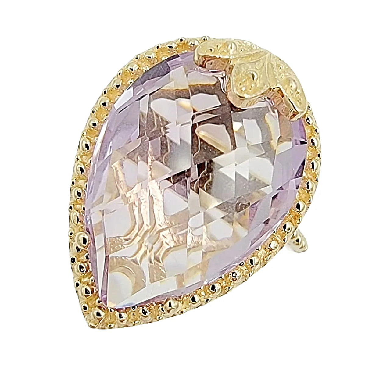 14K Yellow Gold Engagement Ring with Amethyst.
