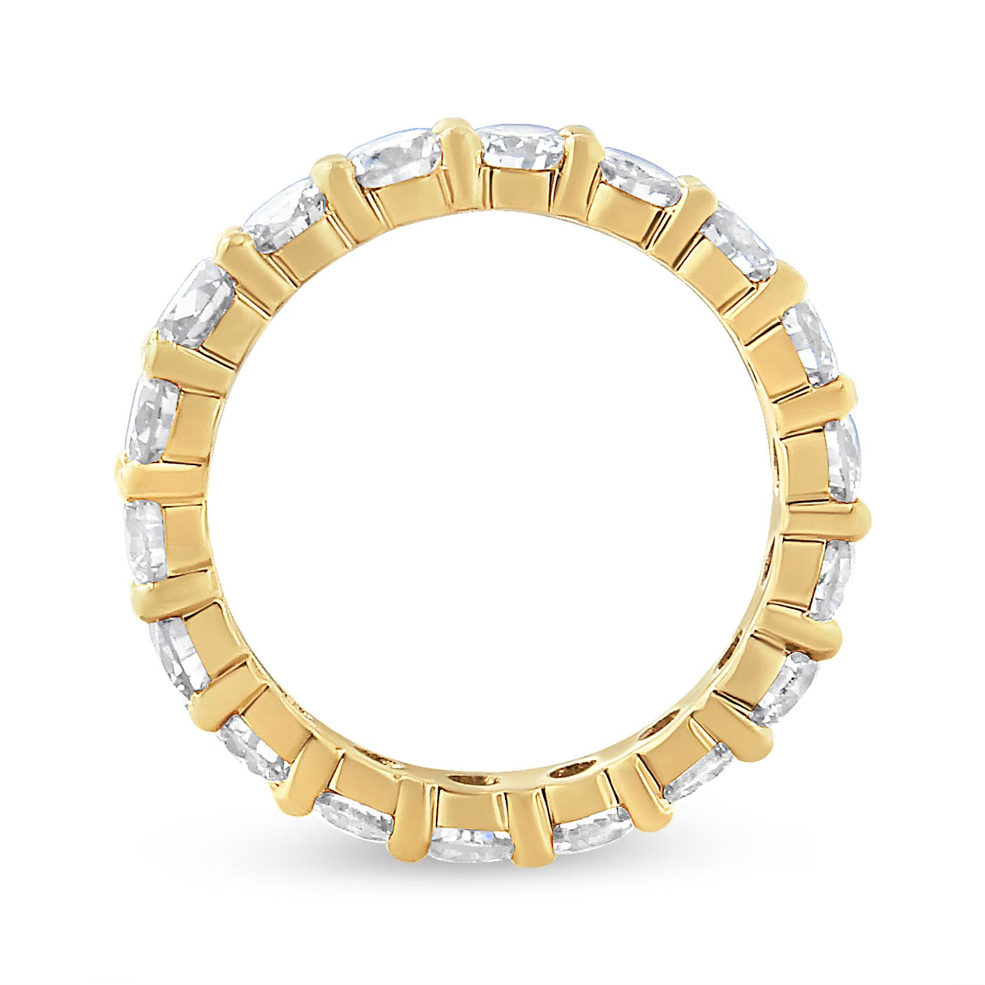 14K Yellow Gold Round Brilliant Diamond Eternity Band.