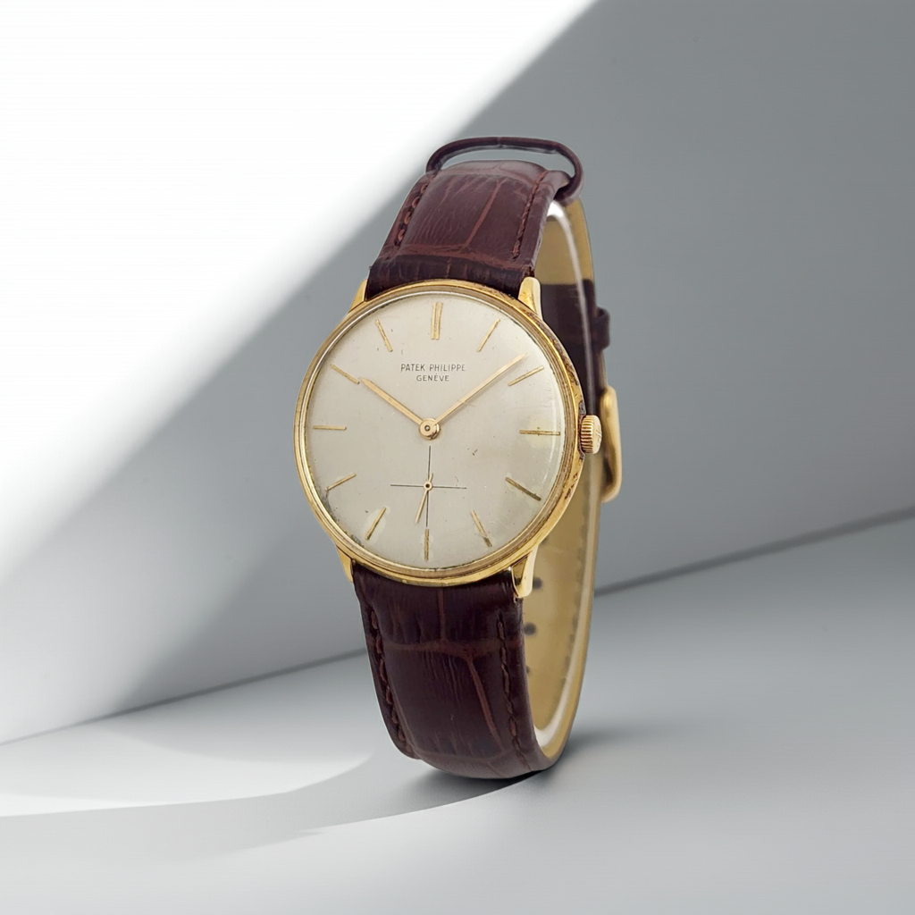 Men's Patek Philippe 33mm Calatrava Ref. 2573 Vintage 18K Yellow Gold Watch with Silver Dial. (Pre-Owned)