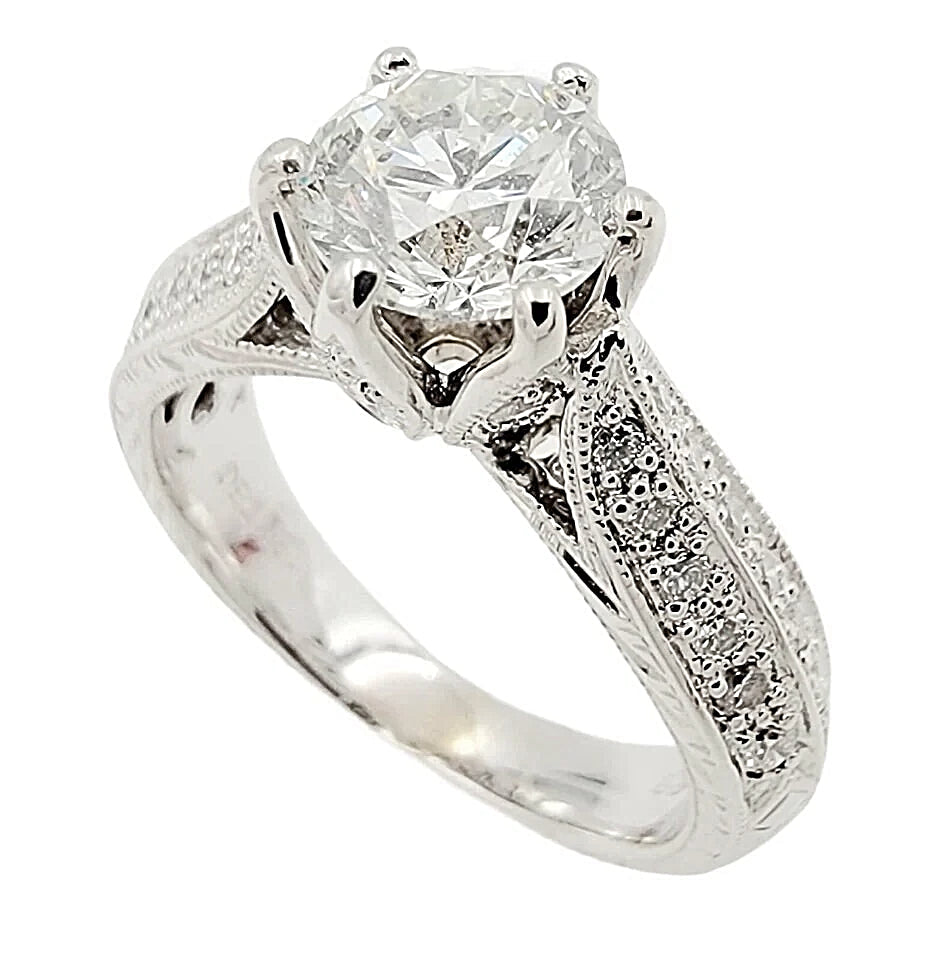 18K White Gold Engagement Diamond Ring.