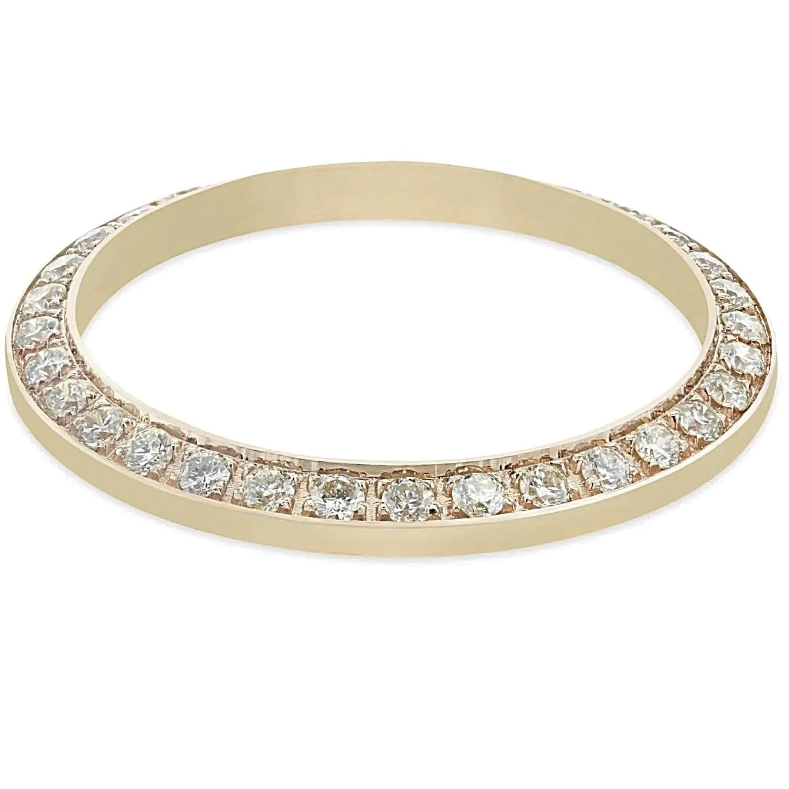 18K Yellow Gold 0.7 Carat Round Natural-Diamond Bezel for 26mm Datejust / President. (Custom Bezel)