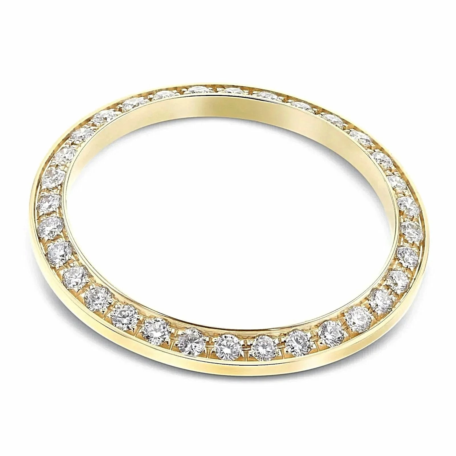 18K Yellow Gold 0.7 Carat Round Natural-Diamond Bezel for 26mm Datejust / President. (Custom Bezel)