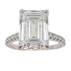 18K White Gold 4.02ct Engagement Ring With Lab Grown Center.