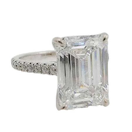 18K White Gold 4.02ct Engagement Ring With Lab Grown Center.