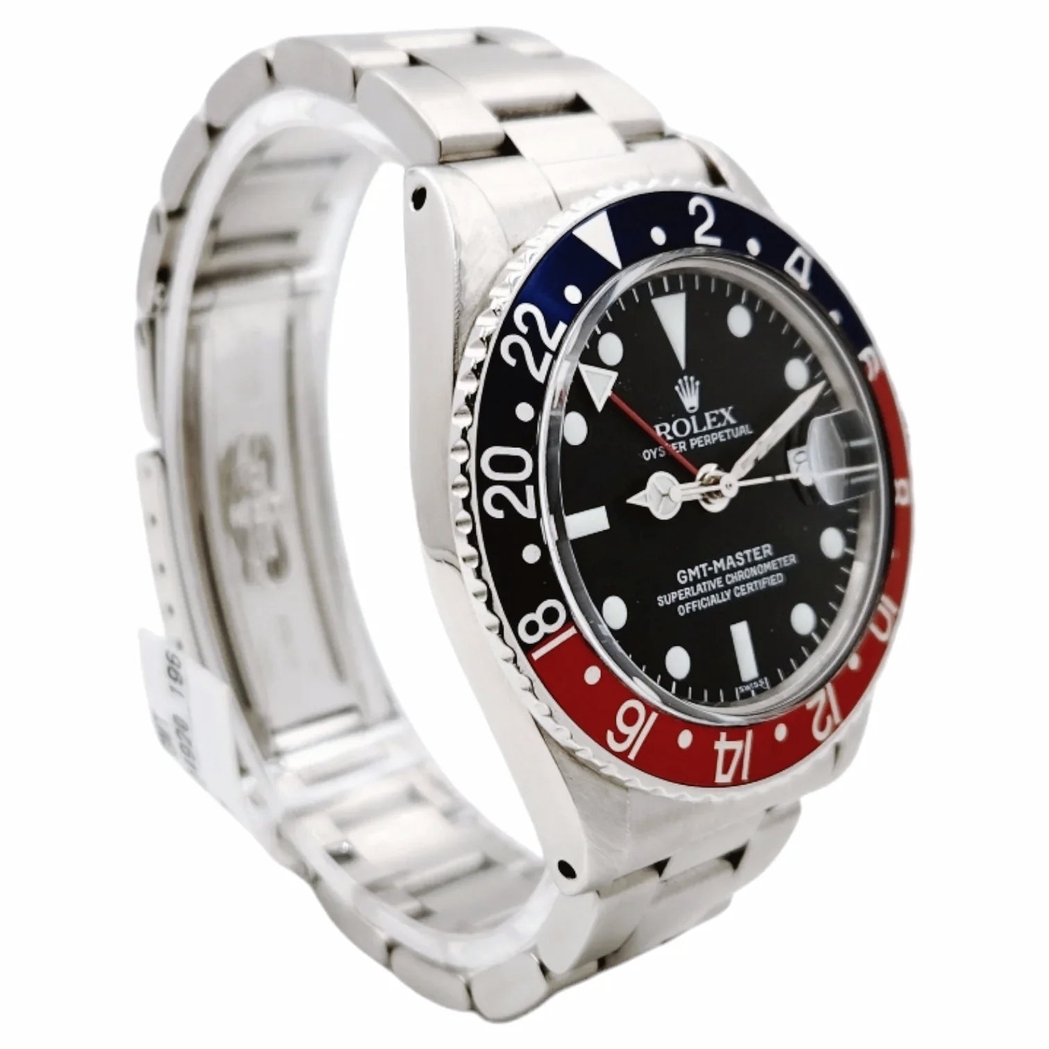 1967 Men's Rolex 40mm GMT Master Vintage Stainless Steel Watch with Black Dial and Pepsi Bezel. (Pre-Owned 1675)