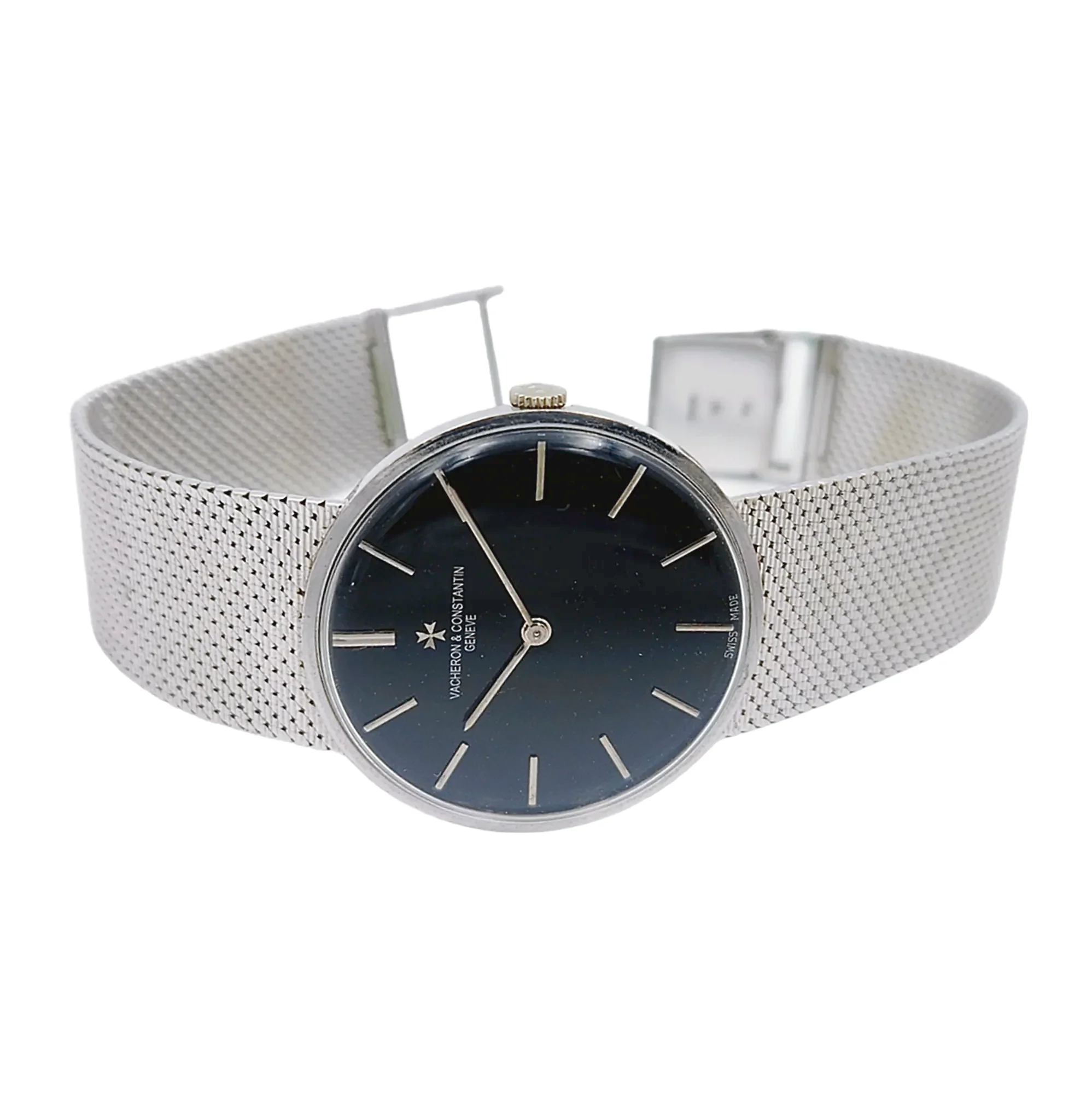 1970's Men's Vacheron & Constantin 33mm Vintage Solid 18K White Gold Watch with Black Dial. (Pre-Owned)