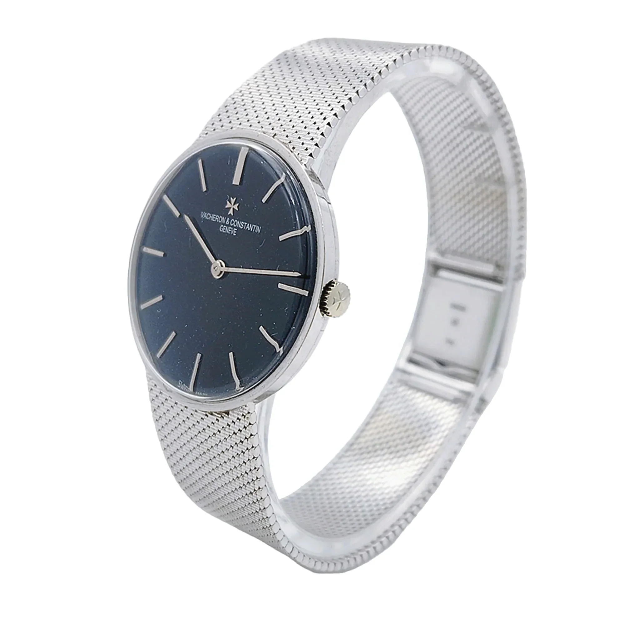 1970's Men's Vacheron & Constantin 33mm Vintage Solid 18K White Gold Watch with Black Dial. (Pre-Owned)