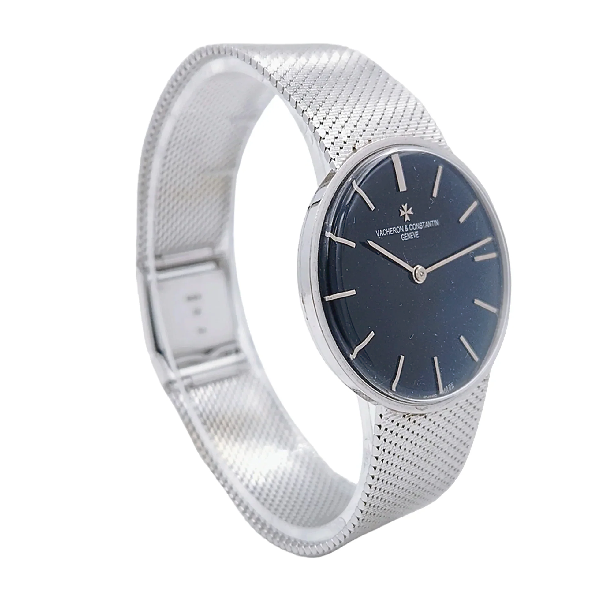 1970's Men's Vacheron & Constantin 33mm Vintage Solid 18K White Gold Watch with Black Dial. (Pre-Owned)