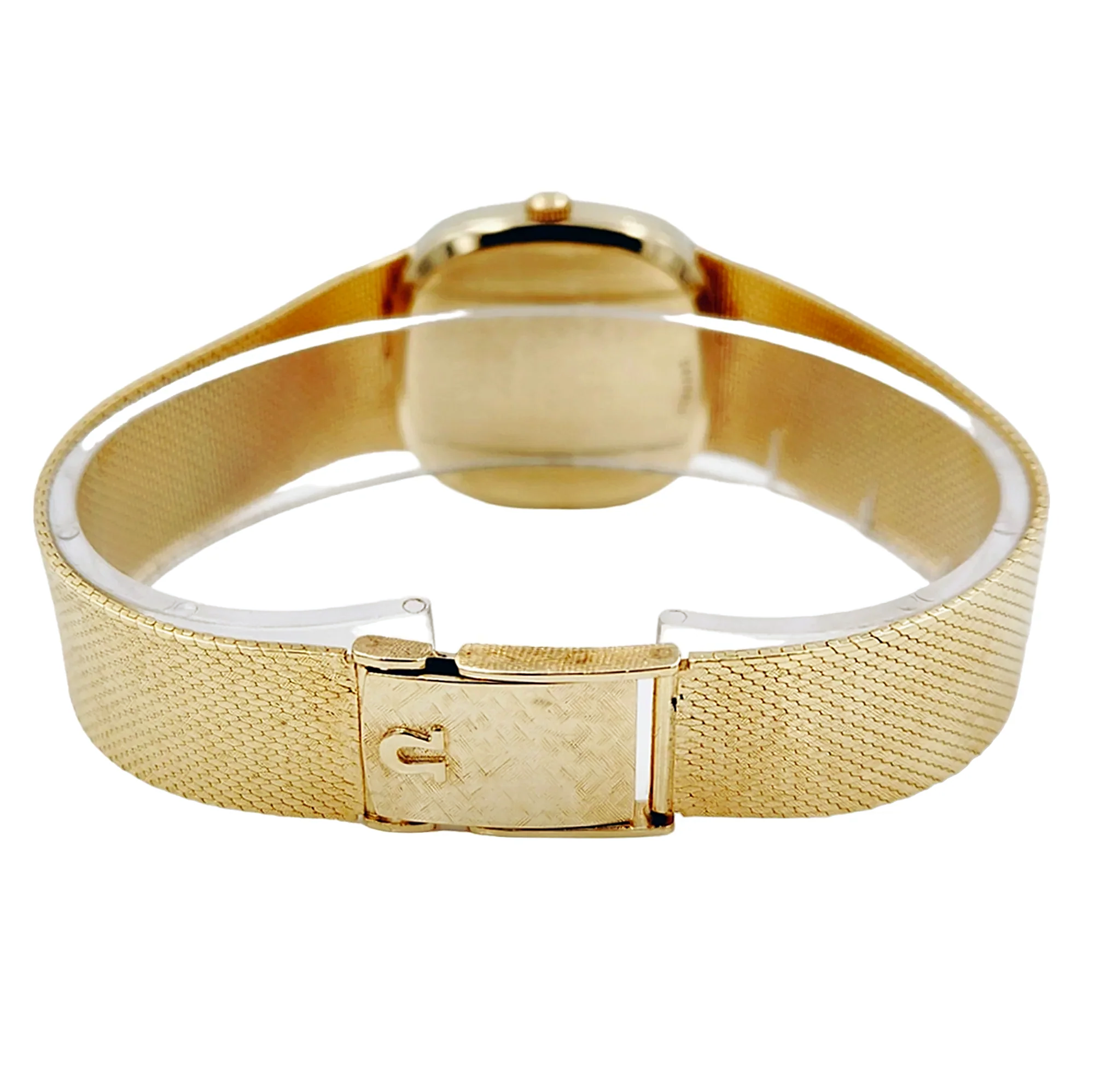 1970's Unisex Omega 29mm Vintage 14K Yellow Gold Watch with Champagne Texture Dial. (Pre-Owned)