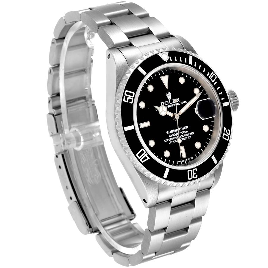 1986 Men's Rolex 40mm Vintage Submariner Oyster Perpetual Date Stainless Steel Wristwatch with Black Dial & Black Bezel. (Pre-Owned 16610)
