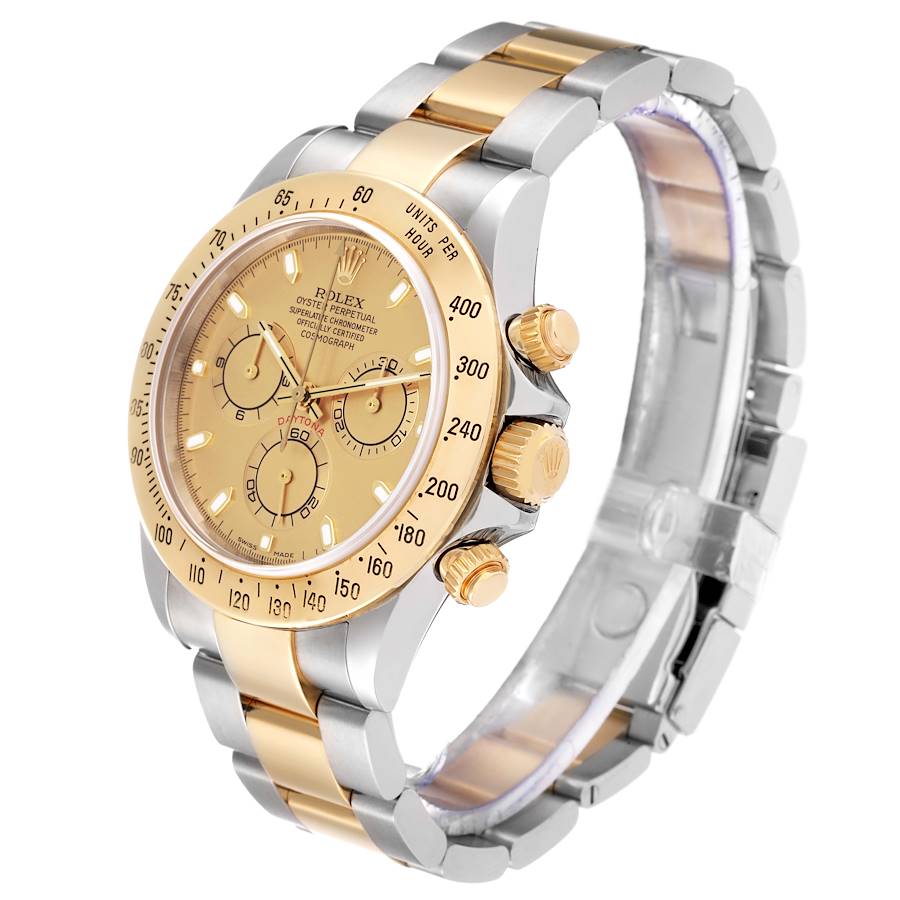 2009 Men's Rolex 40mm Daytona Two Tone 18K Yellow Gold / Stainless Steel Watch with Champagne Dial. (Pre-Owned 116523)