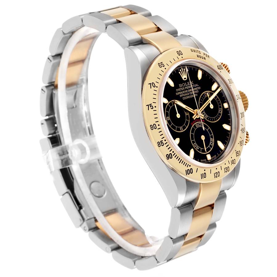 2020 Men's Rolex 40mm Daytona Two Tone 18K Yellow Gold / Stainless Steel Watch with Black Dial. (Pre-Owned 116503)