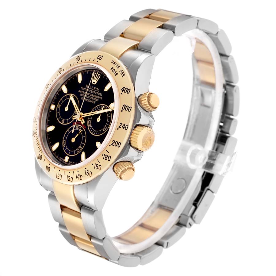 2020 Men's Rolex 40mm Daytona Two Tone 18K Yellow Gold / Stainless Steel Watch with Black Dial. (Pre-Owned 116503)