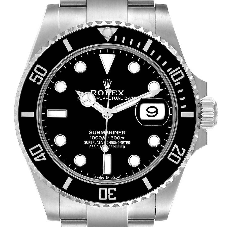 2022 Men's Rolex 41mm Submariner Oyster Perpetual Stainless Steel Watch with Black Dial and Black Bezel. (Pre-Owned 126610)