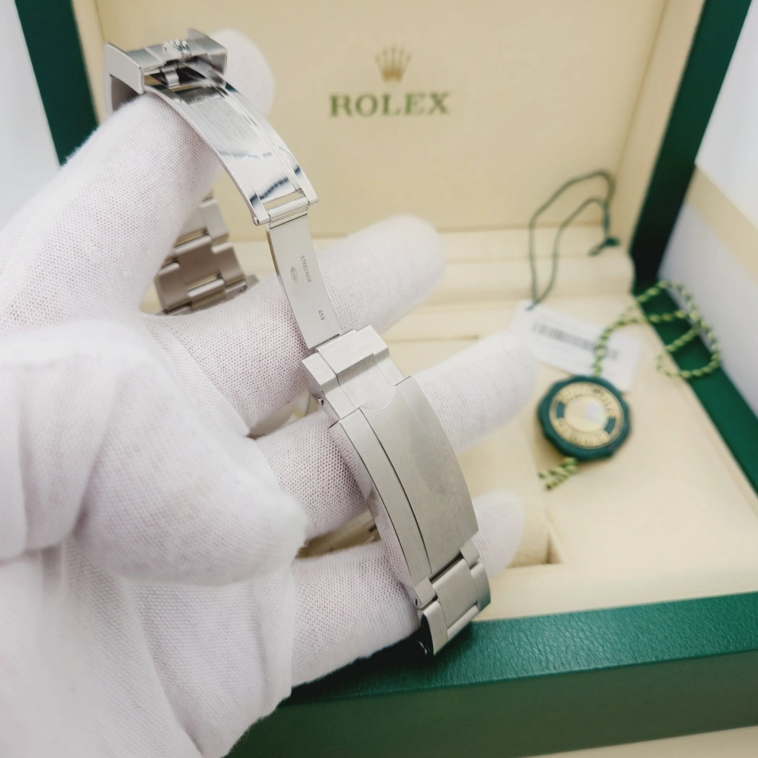 2024 Men's Rolex 41mm Submariner Date "Starbucks" Oyster Perpetual Stainless Steel Watch with Black Dial and Green Ceramic Bezel. (NEW 126610LV)