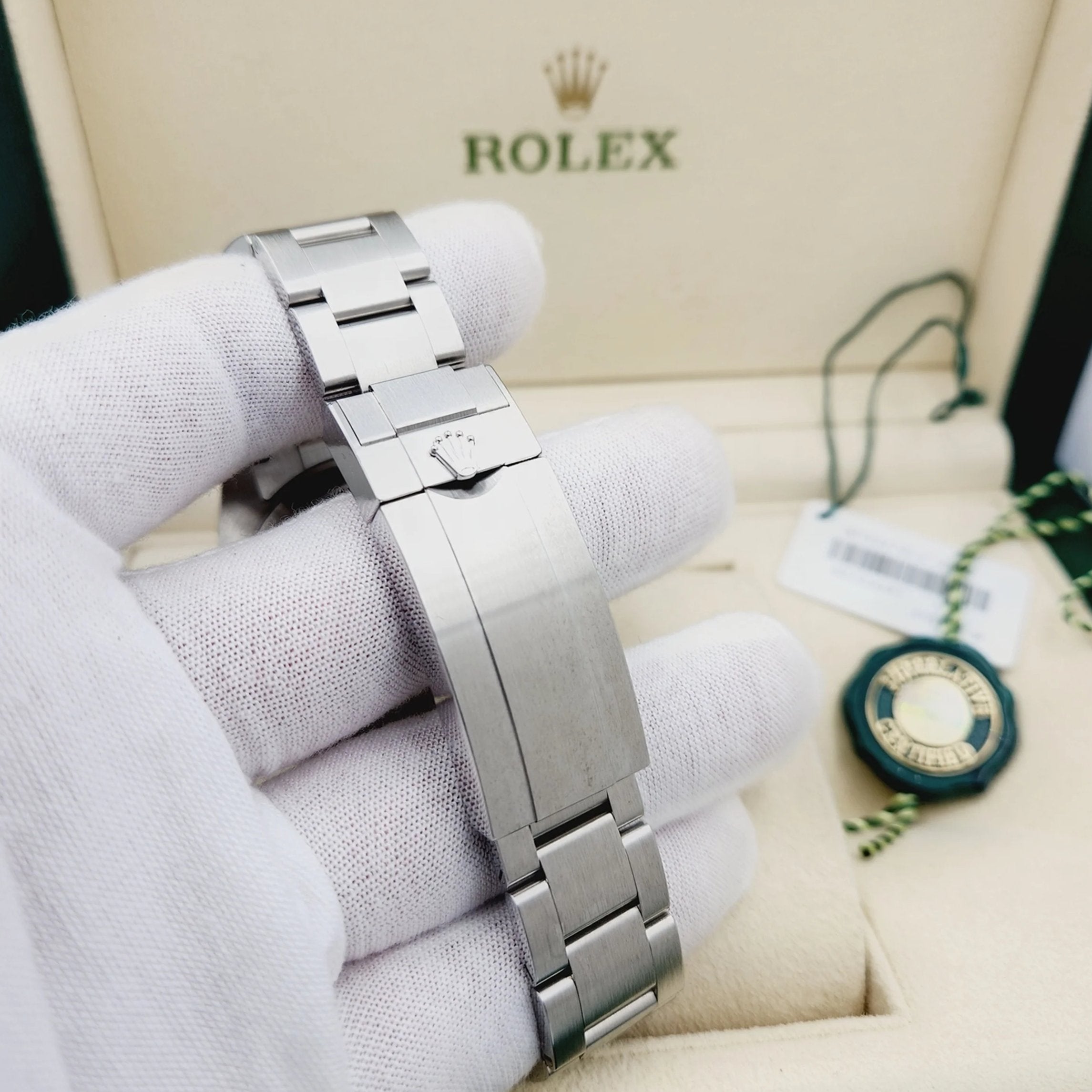 2024 Men's Rolex 41mm Submariner Date "Starbucks" Oyster Perpetual Stainless Steel Watch with Black Dial and Green Ceramic Bezel. (NEW 126610LV)