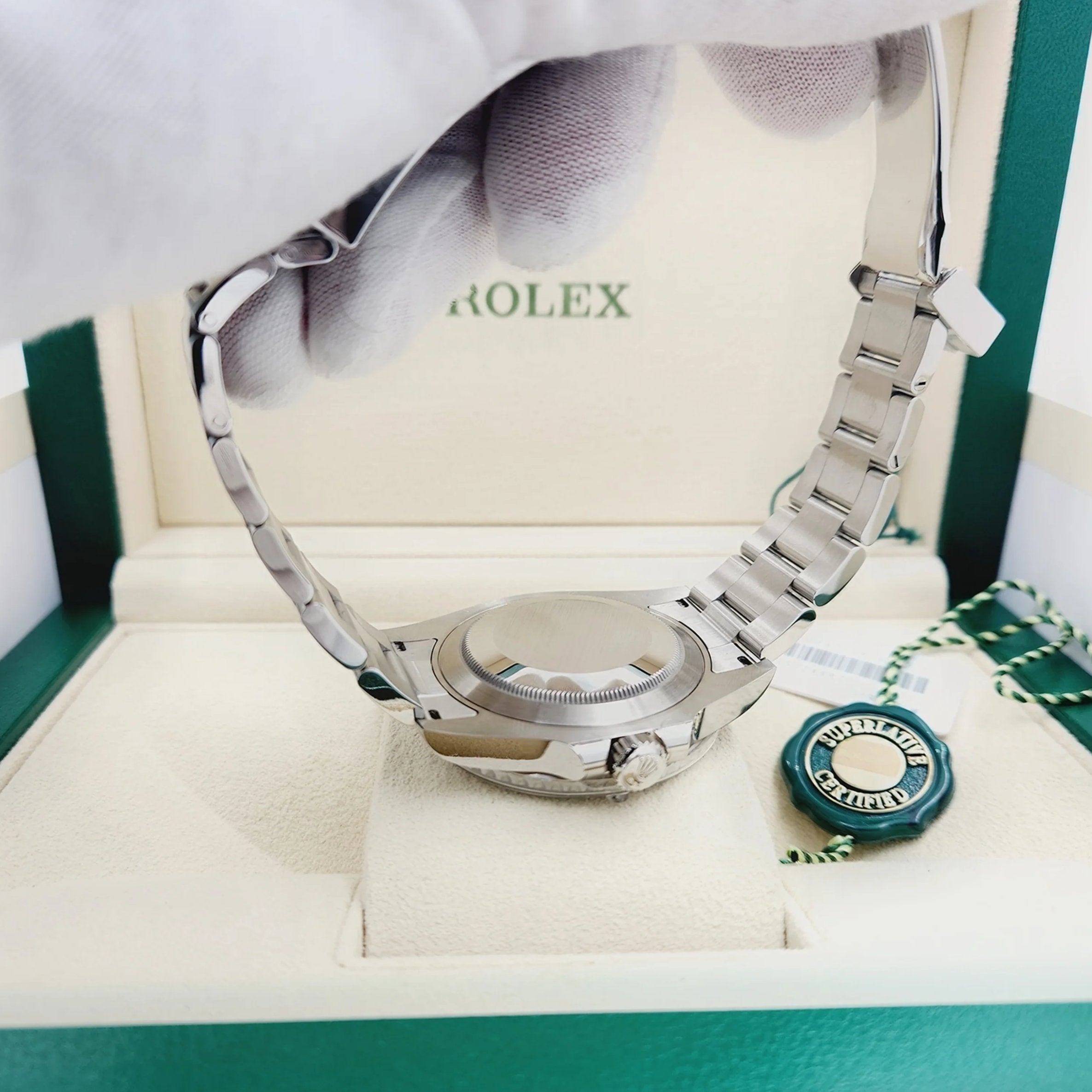 2024 Men's Rolex 41mm Submariner Date "Starbucks" Oyster Perpetual Stainless Steel Watch with Black Dial and Green Ceramic Bezel. (NEW 126610LV)