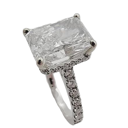 18K White Gold 3.24ct Engagement Ring With Lab Grown Center Diamond.
