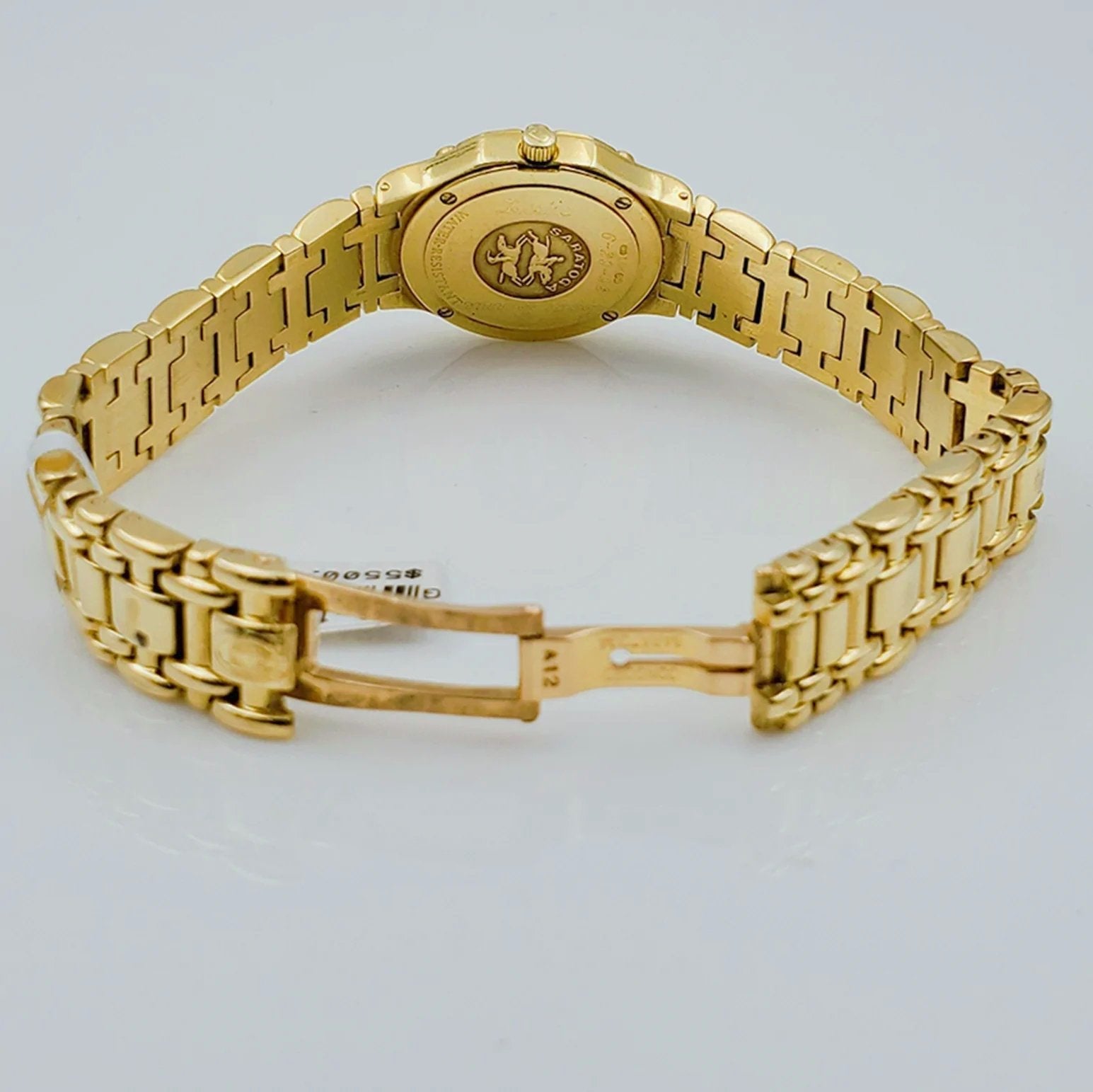 Ladies Concord Sarento 24mm Solid 18K Yellow Gold Wristwatch with Roman Numeral Gold Dial & Diamond Bezel. (Pre-Owned)