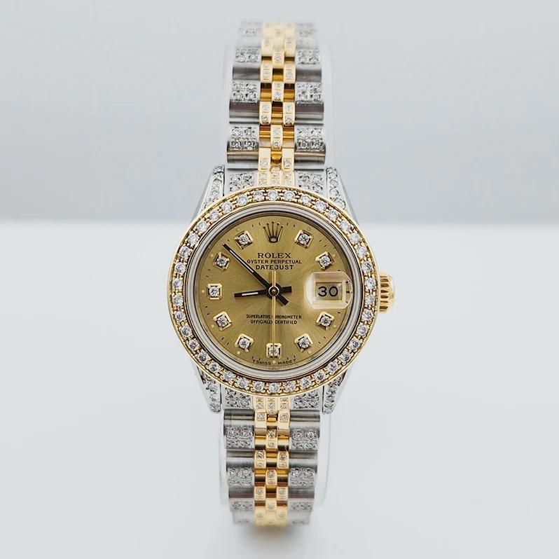 Ladies Rolex 26mm DateJust 18K Gold / Stainless Steel Wristwatch w/ Diamond B&, Diamond Dial & Diamond Bezel. (Pre-Owned)