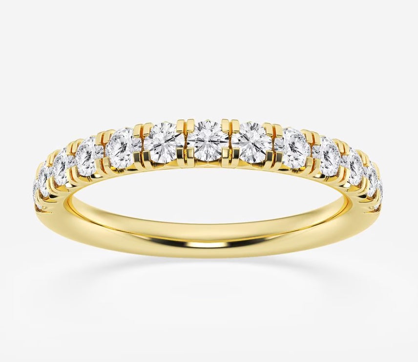 14k Yellow Gold Diamond Wedding Band -0.60ct