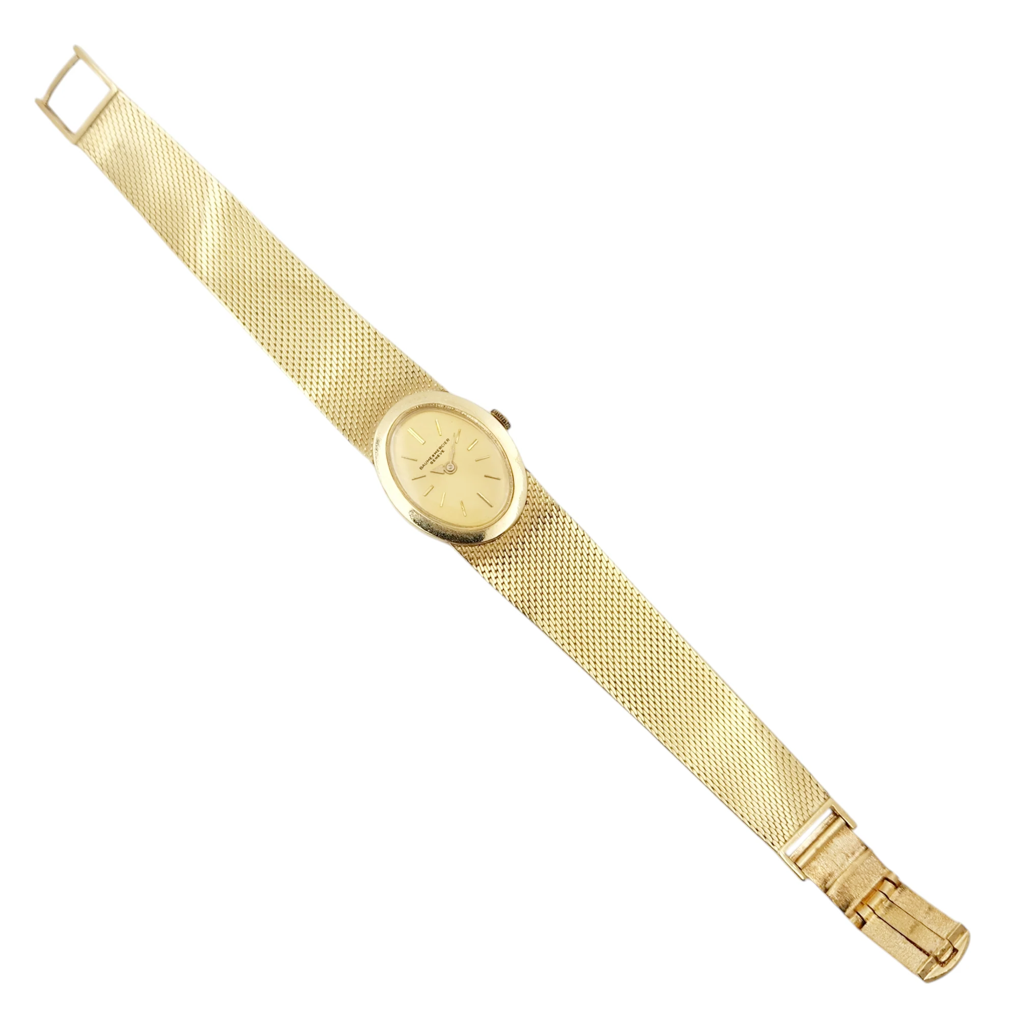 Ladies Baume & Mercier 27mm Vintage 14K Yellow Gold Watch with Gold Dial. (Pre-Owned)