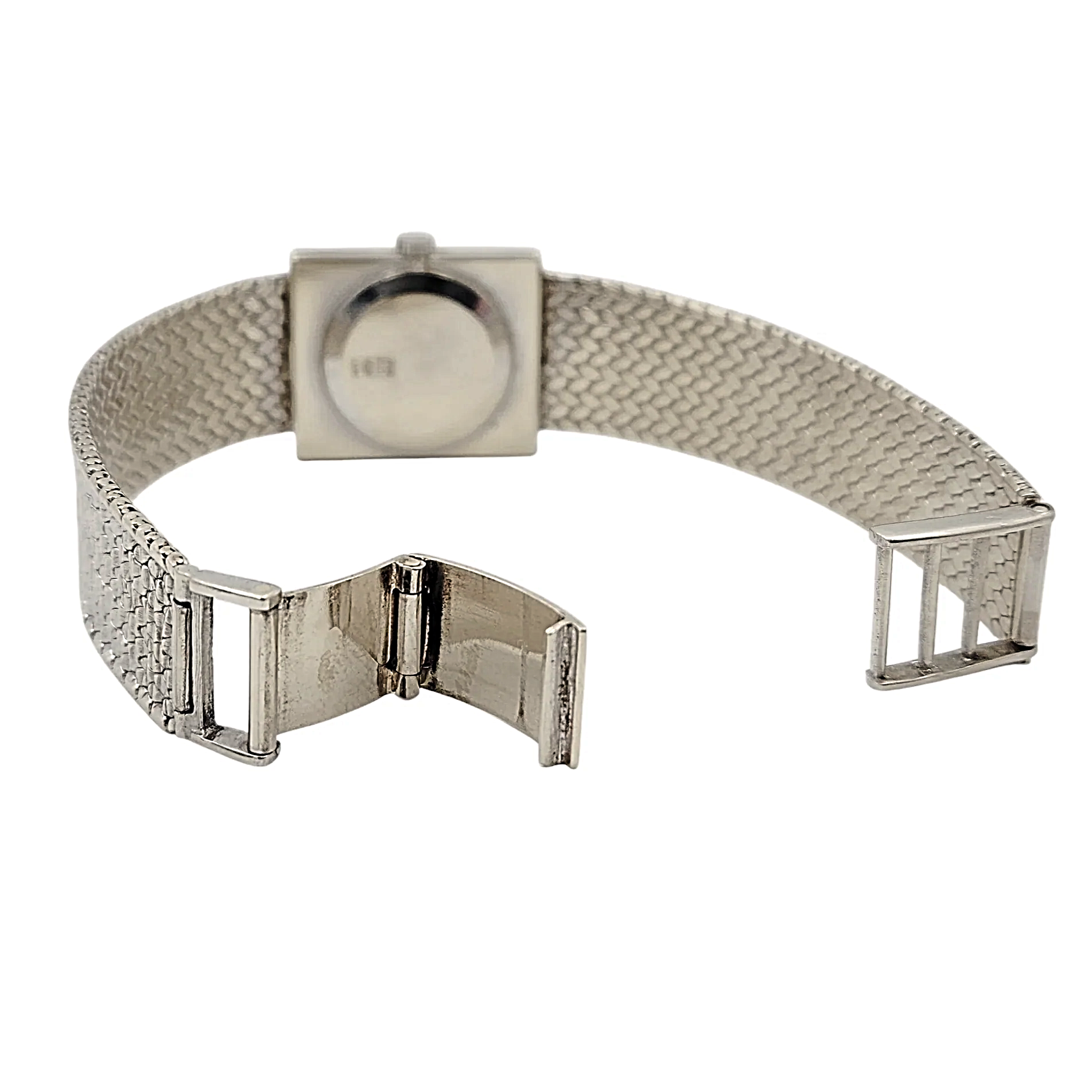 Ladies Jules Jurgensen 25mm Vintage 14K White Gold Watch with Silver Oval Dial. (Pre-Owned)