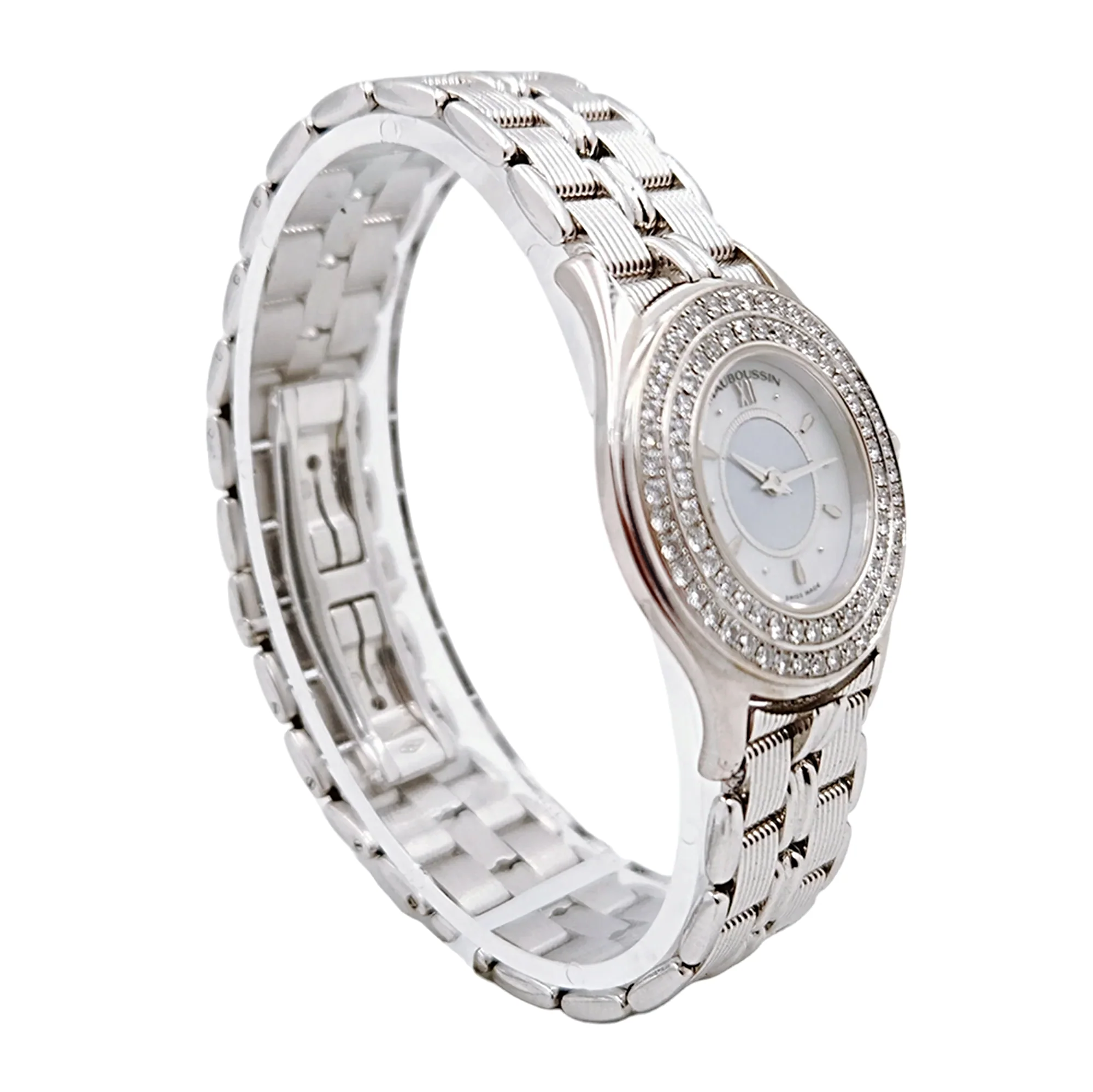 Ladies Mauboussin 26mm - 18K White Gold Watch With Mother of Peal Dial and Diamond Bezel. (Pre-Owned 63683)